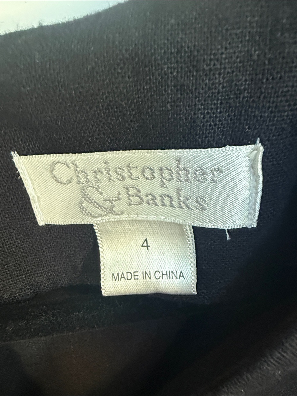 Christopher & Banks Black Linen V-Neck Midi Dress 4 - Picture 5 of 9